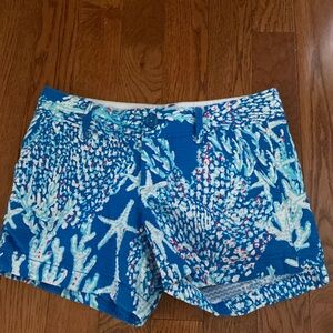 Lilly Pulitzer Callahan Short Brewster Blue Good Reef Starfish Shorts Size 6
